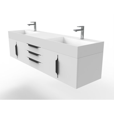 Ensemble de meuble-lavabo mural simple l 72 po Clelie