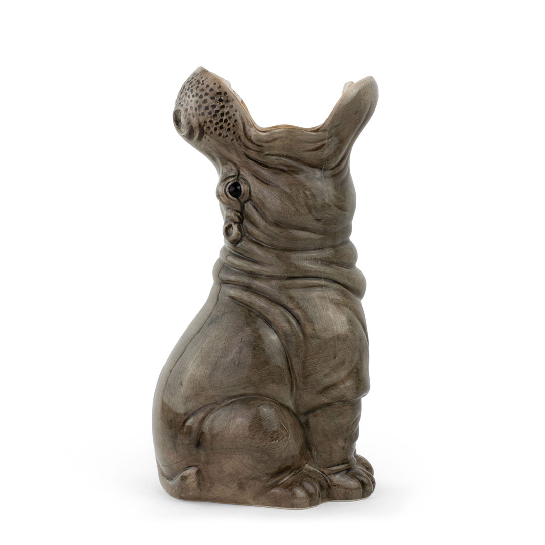 Union Rustic Vase Hungry Hippo, Dekovase, Blumenvase, Dolomit, Grau, 29 cm