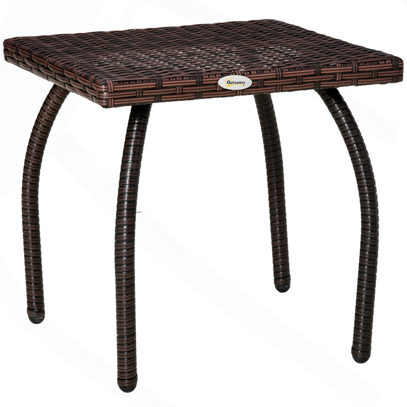 Table d'appoint d'extérieur en osier PE