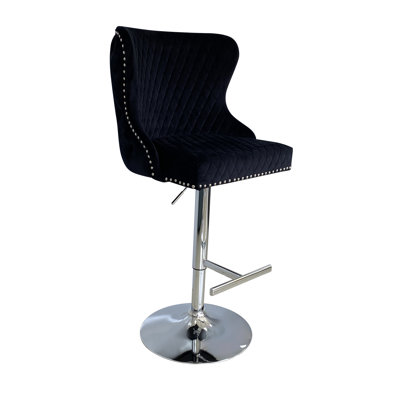 Hartfo Swivel Upholstered Adjustable Height Bar Stool with Steel Frame