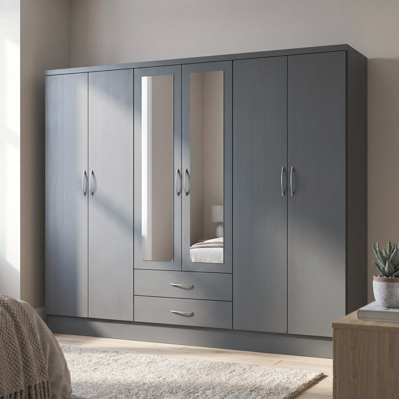 Cascio 6 Door Wardrobe, 3D Grey