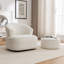 Chaise pivotante rembourrée en polyester avec repose-pieds-561283669
