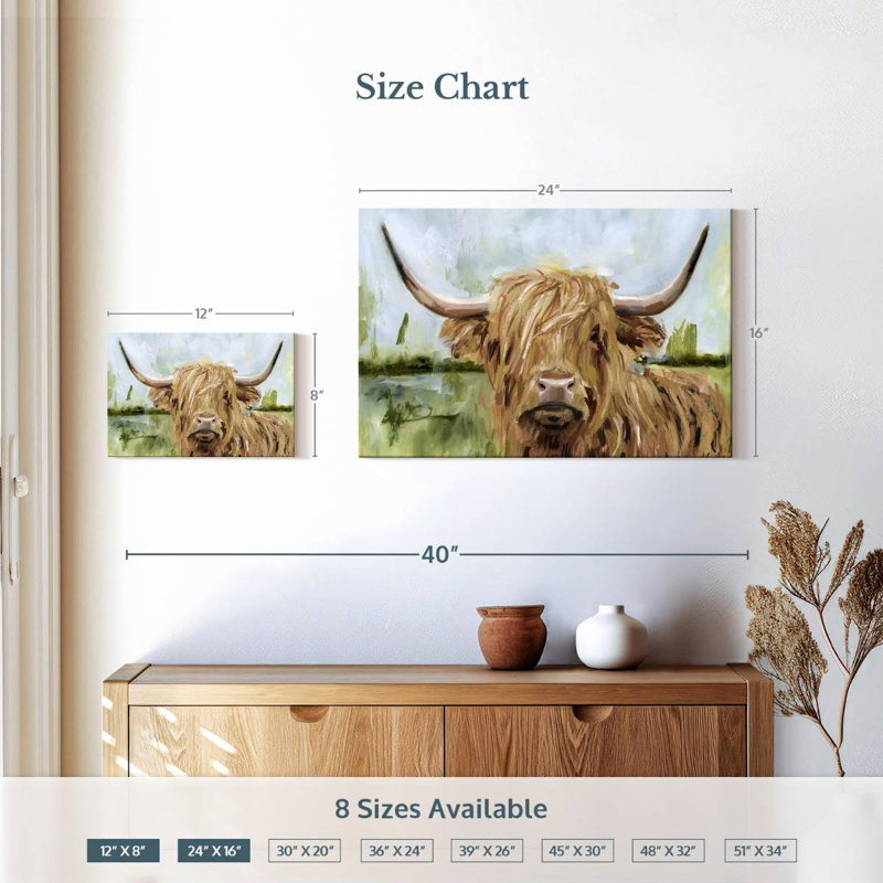 Brampt Highland Grazer I, 16" H x 24" W