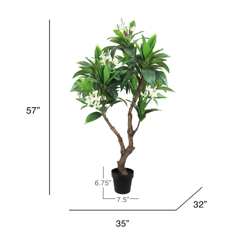 Plumeria artificiel en pot 57 po