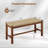 40" Long Wood Bench Indoor Dining Entryway End Of Bed Bench Natural Seagrass Seat