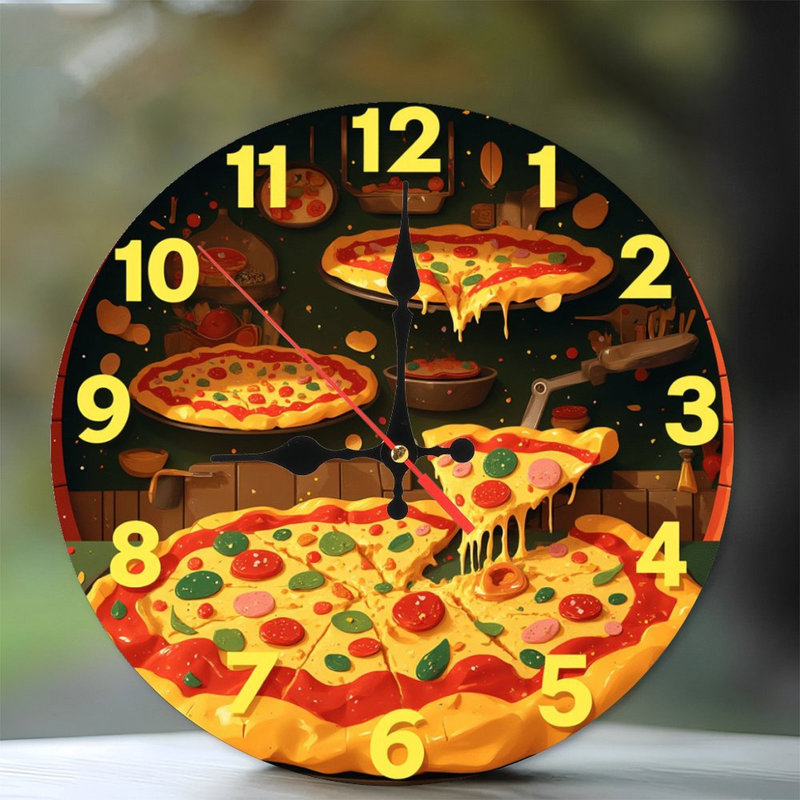 horloge à pizza tranches de fromage