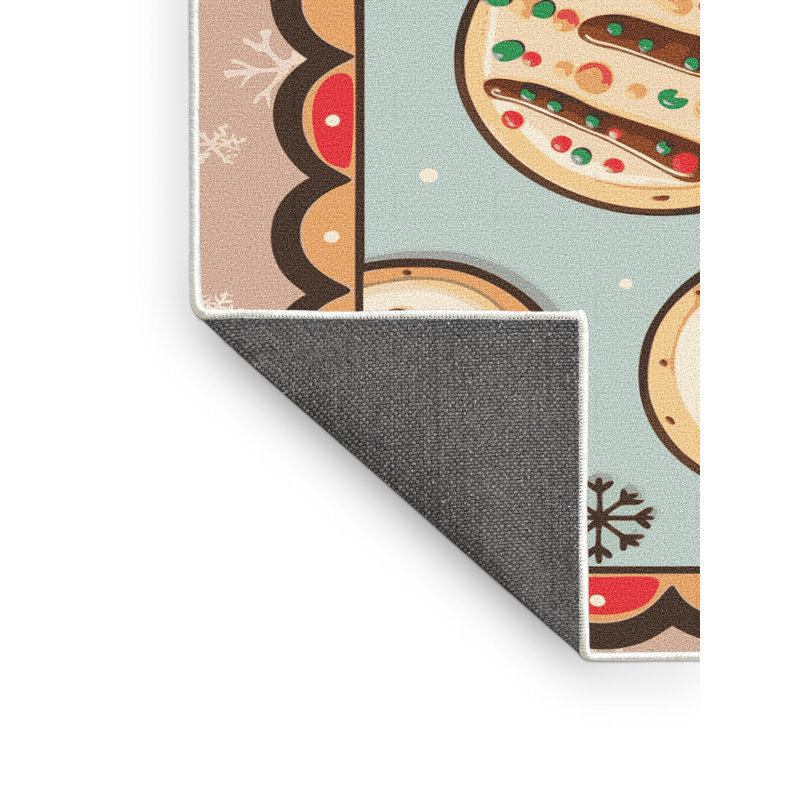 Tapis de vacances The Holiday Aisle® Cookies, Rectangulaire 8 pi x 10 pi