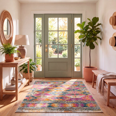 Tapis rose Felty Ikat