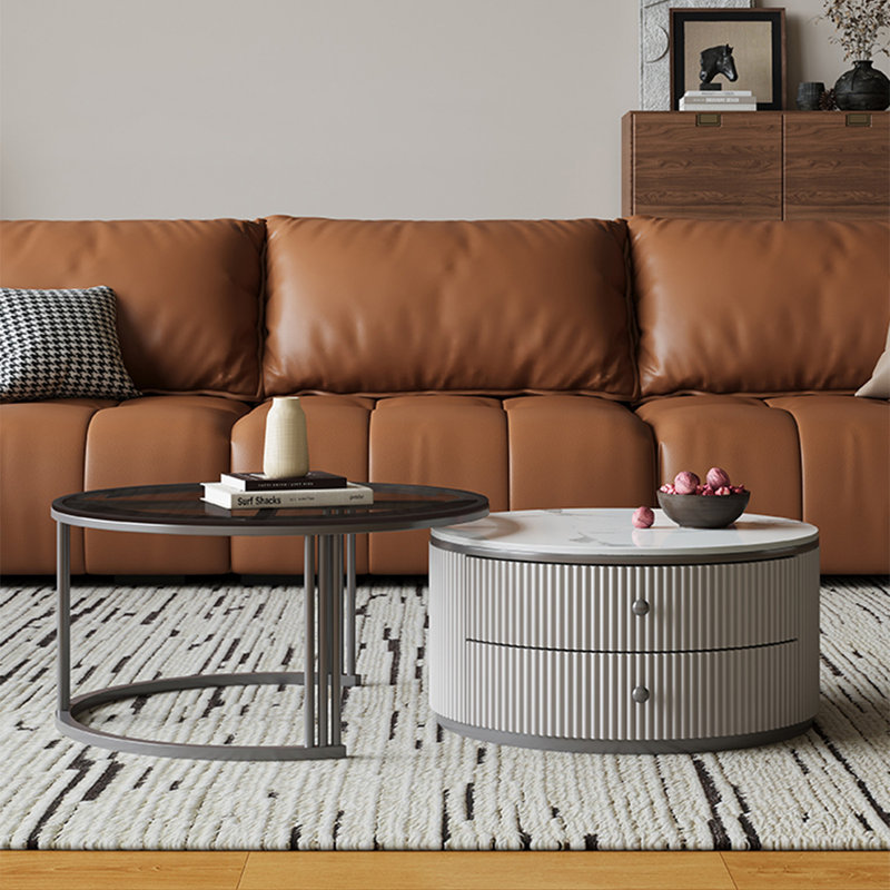 Ensemble de tables basses rondes, H 16,5 po x L 27,6 po x l 27,6 po
