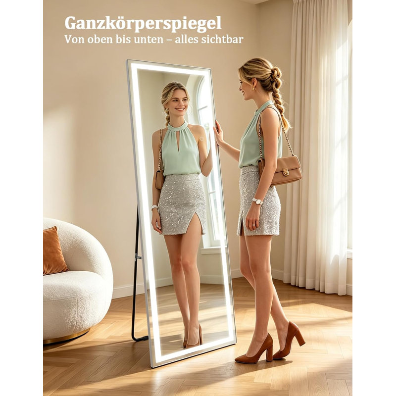 Aluminium Rectangle Freestanding Full Length Mirror