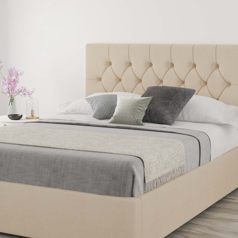 Talcott Upholstered Headboard, Linen Cream, Small Double (4')