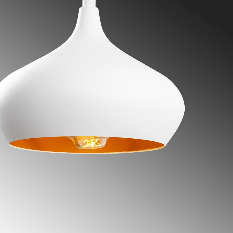 Lustre scandinave élégant, 22 po x 22 po, hauteur réglable jusqu'à 45,3 po | Corps en métal, finition blanche, douille E27 (40 W maximum) | Parfait pour le salon moderne, la salle à manger et l'éclairage du vestibule