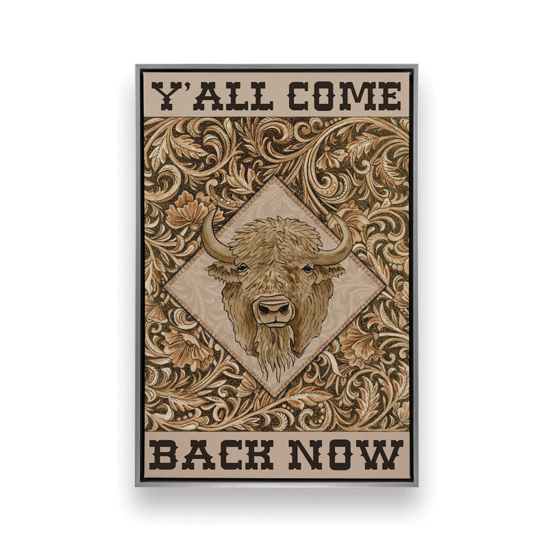 «Y'all Come Back Now» par Cindy Jacobs, reproduction d'art, L 12 po x H 18 po, Argent, Toile avec cadre