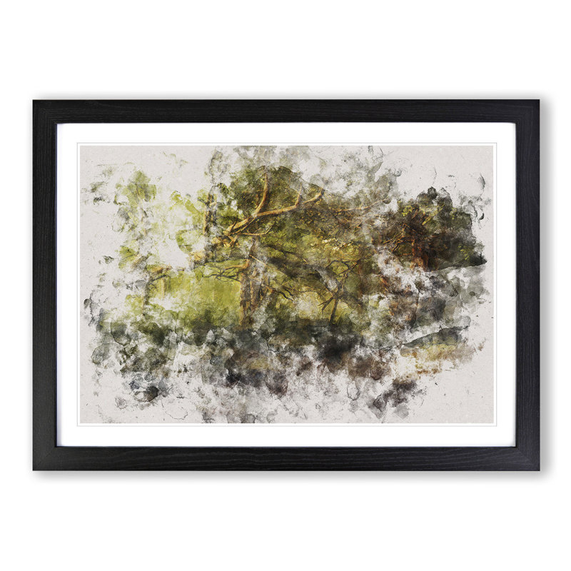 Mystical Forest - Picture Frame Painting Print, 36cm H x 48cm W x 2cm D, Black Framed