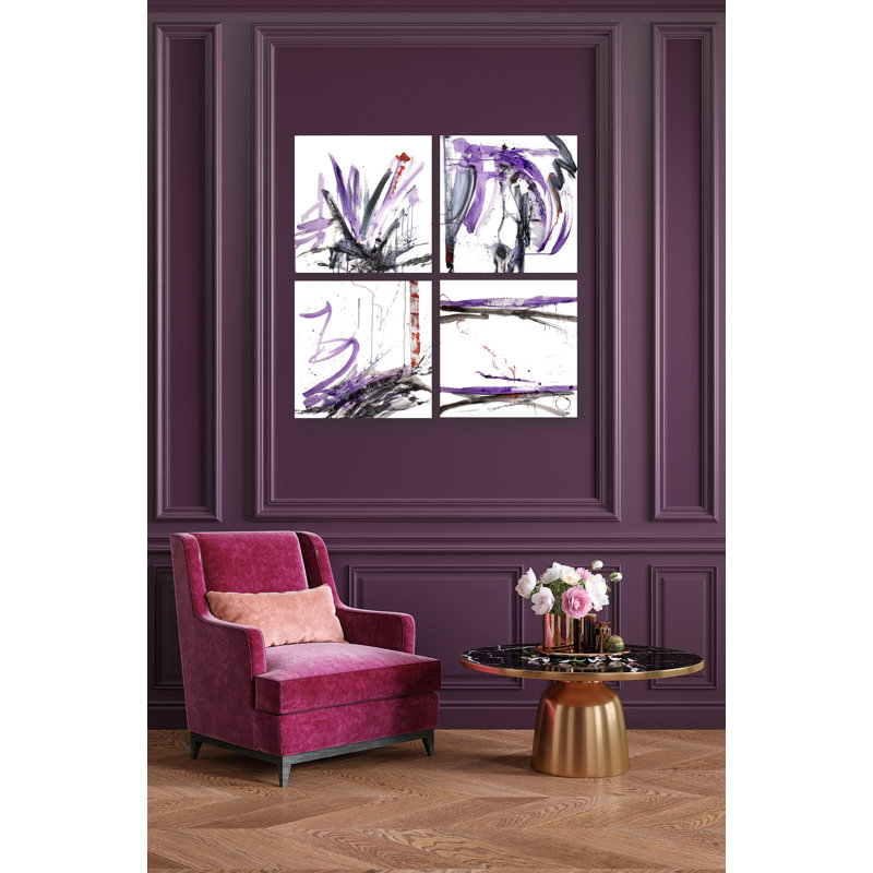 «Purple Black Set» par John Beard - reproduction d'art sur toile, H 40 po x l 40 po x P 1,5 po, Unframed