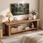 Meuble télé 63 po en bois massif pour meuble télé 55/65/75 po avec tablettes de rangement