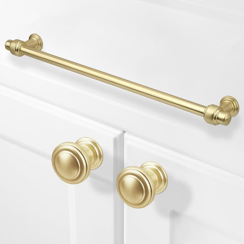 Paquet de 10 poignées d'armoire, poignées de tiroir en alliage de zinc massif, quincaillerie de cuisine et de commode moderne avec filetage profond
