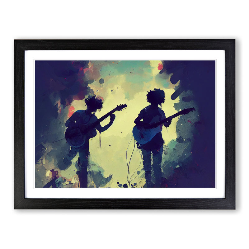 Guitar Rock Band Vol.2 - Single Picture Frame Painting, Black, 46cm H x 64cm W x 2cm D