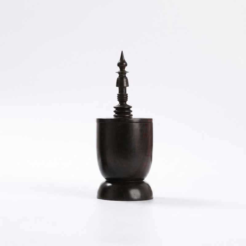 Ebony Wood Collection Wood Jar, 6"