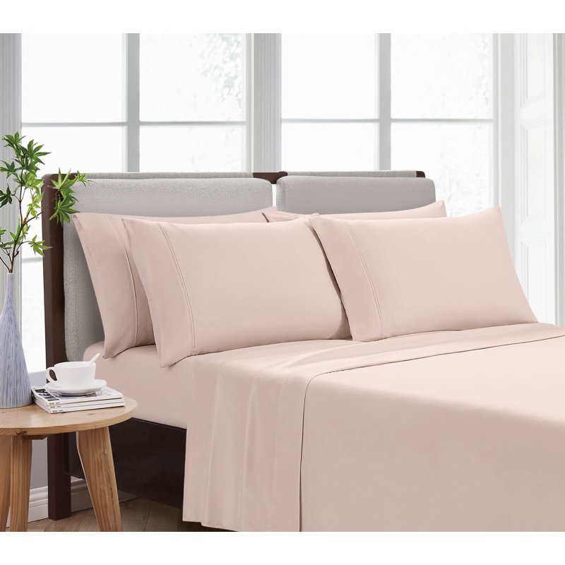 Microfiber Standard Sheet Set, Greige, King Sheet Set + 4 Pillowcases