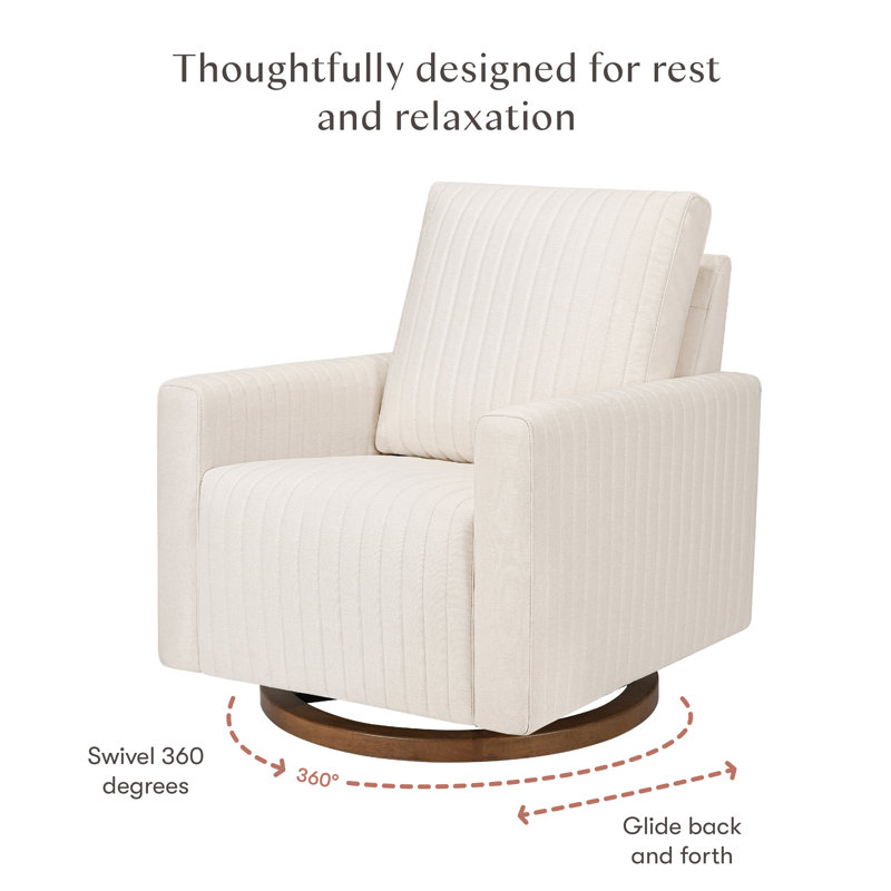 Poe Channeled Swivel Glider, Performance Cream Eco Weave