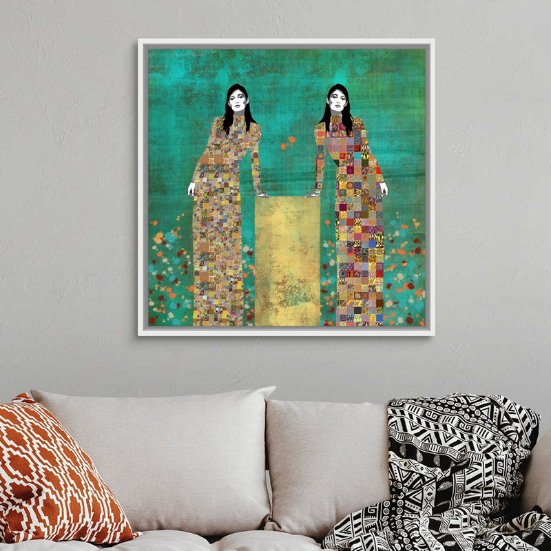 «Dale La Vueltas» par Jose Cacho - impression d'art graphique, Toile blanche encadrée, H 38 po x l 38 po x P 1,75 po