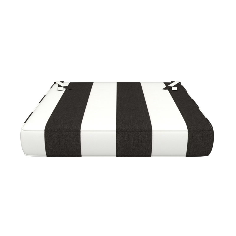 Sunbrella Indoor/Outdoor Dining Chair Cushion, 18" W x 18" D, Sunbrella® Cabana Classic Black