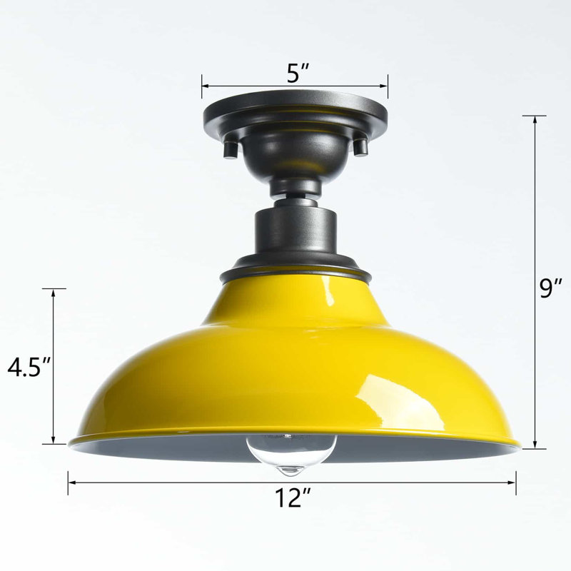 Plafonnier semi-encastré 12 lumières Flavia Farmhouse, Jaune