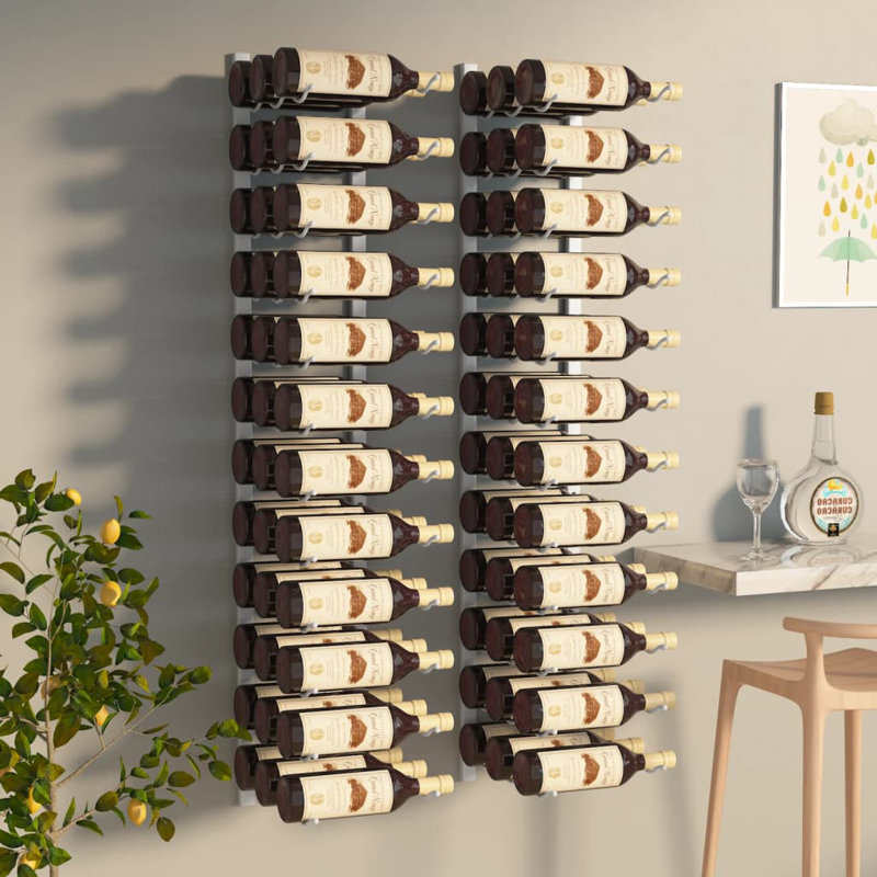 Support à vin mural Neriadh, Blanc, H 45,7 po x l 8,9 po x P 1 po
