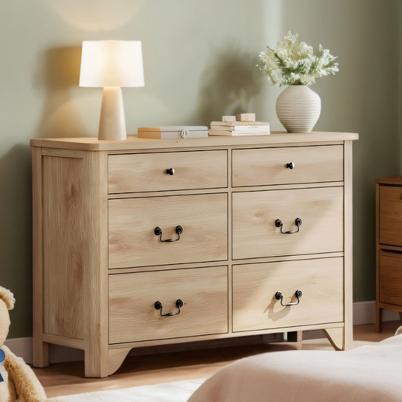 Commode 6 tiroirs Haikey, Chêne