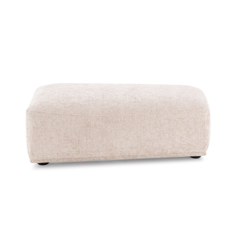 Aukeem Upholstered Ottoman, Brown Chenille
