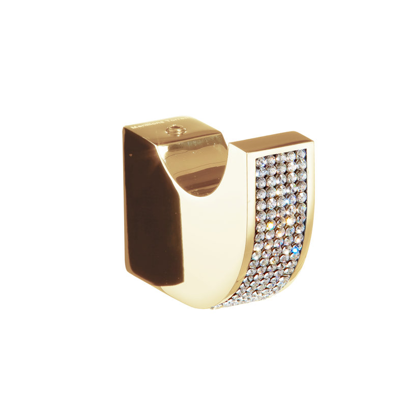 Cecilia Wall Towel Hook. Polished gold-clear crystals