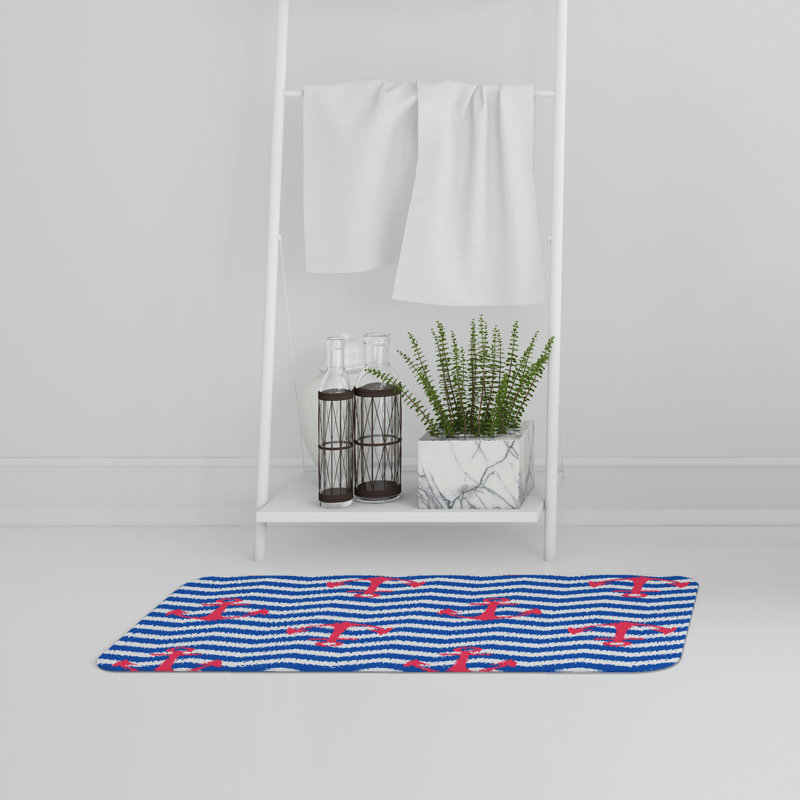 Akila Memory Foam Non-Slip Bath Rug, Anchor of Peace