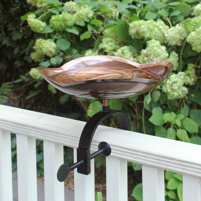 Dara Knot Birdbath with Over Rail Bracket