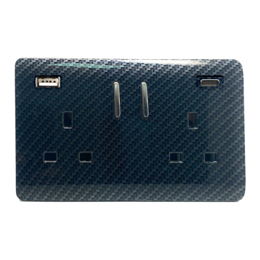 Trendi Switch 2 Gang USB 3100mA Type A & C USB Plug Socket