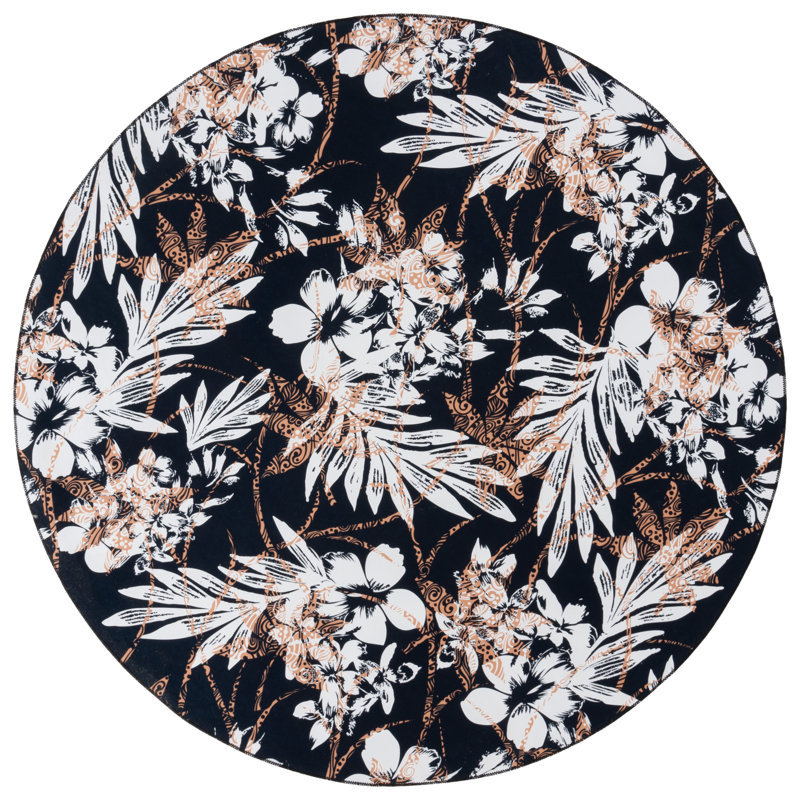 Tapis noir / brun Amalea 825, Rond 6 pi