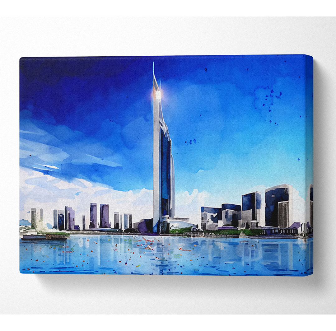 Burj Dubai Wolkenkratzer - Kunstdrucke auf Leinwand