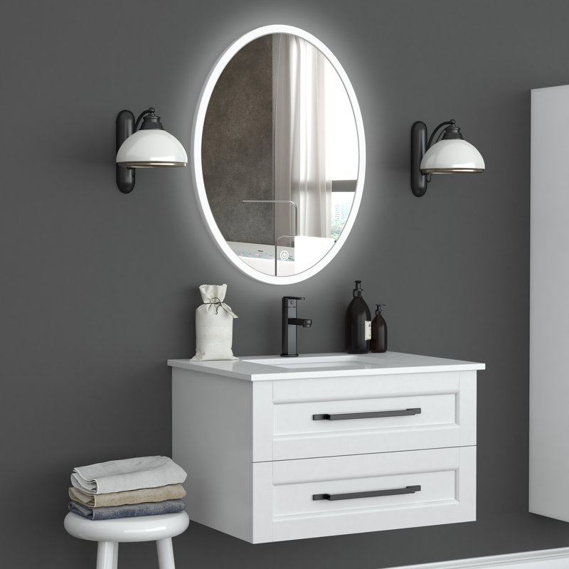 Miroir ovale mural