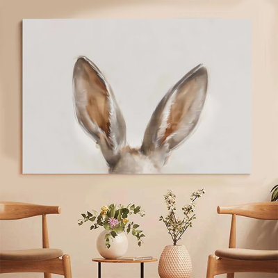 1Pc Pâques impression sur toile encadrée, oreilles de lapin