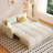 78.74" Cream-style Off-white Leather Power Sofa Bed
