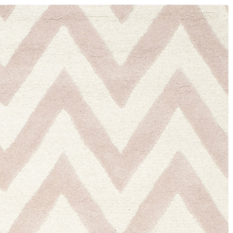 Sanyla Hand Tufted Wool Chevron Rug, Rectangle 9' x 12'