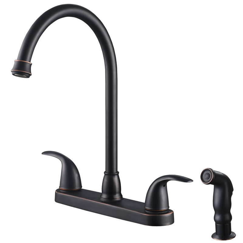Nita Vantage Series High-Arc Dual Handle Kitchen/Bar Faucet with Pull-Out Side Sprayer - Oil Rubbed Bronze, Oil Rubbed Bronze