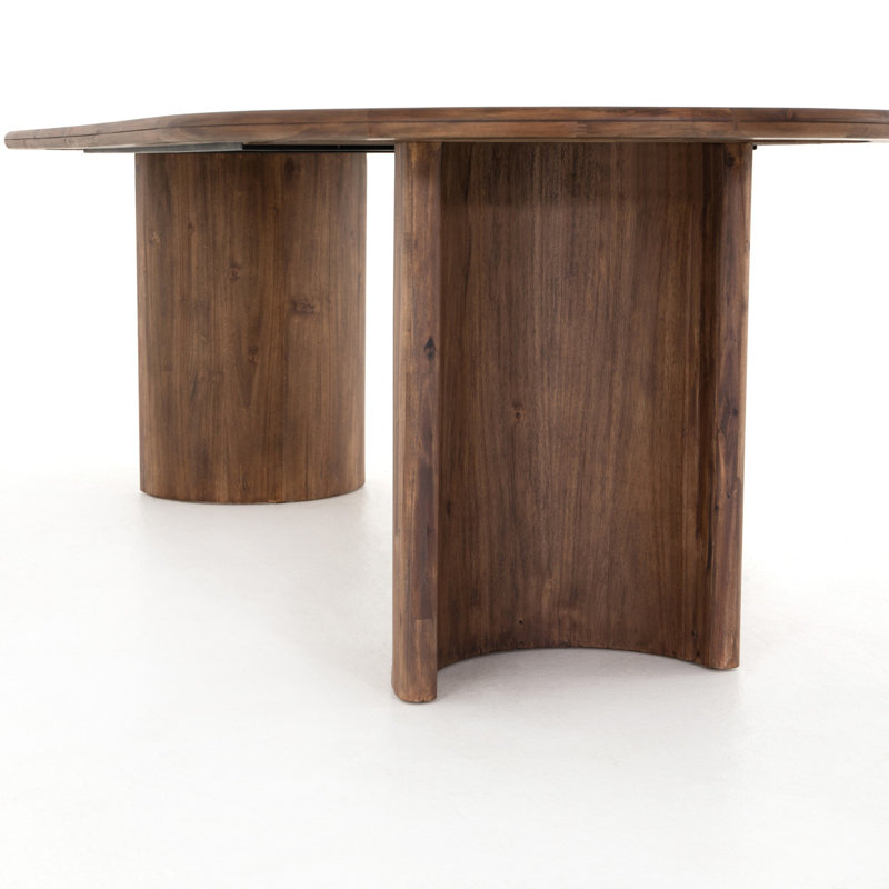 Paden Oval Dining Table, Seasoned Brown Acacia, 30" H x 94" W x 42" D