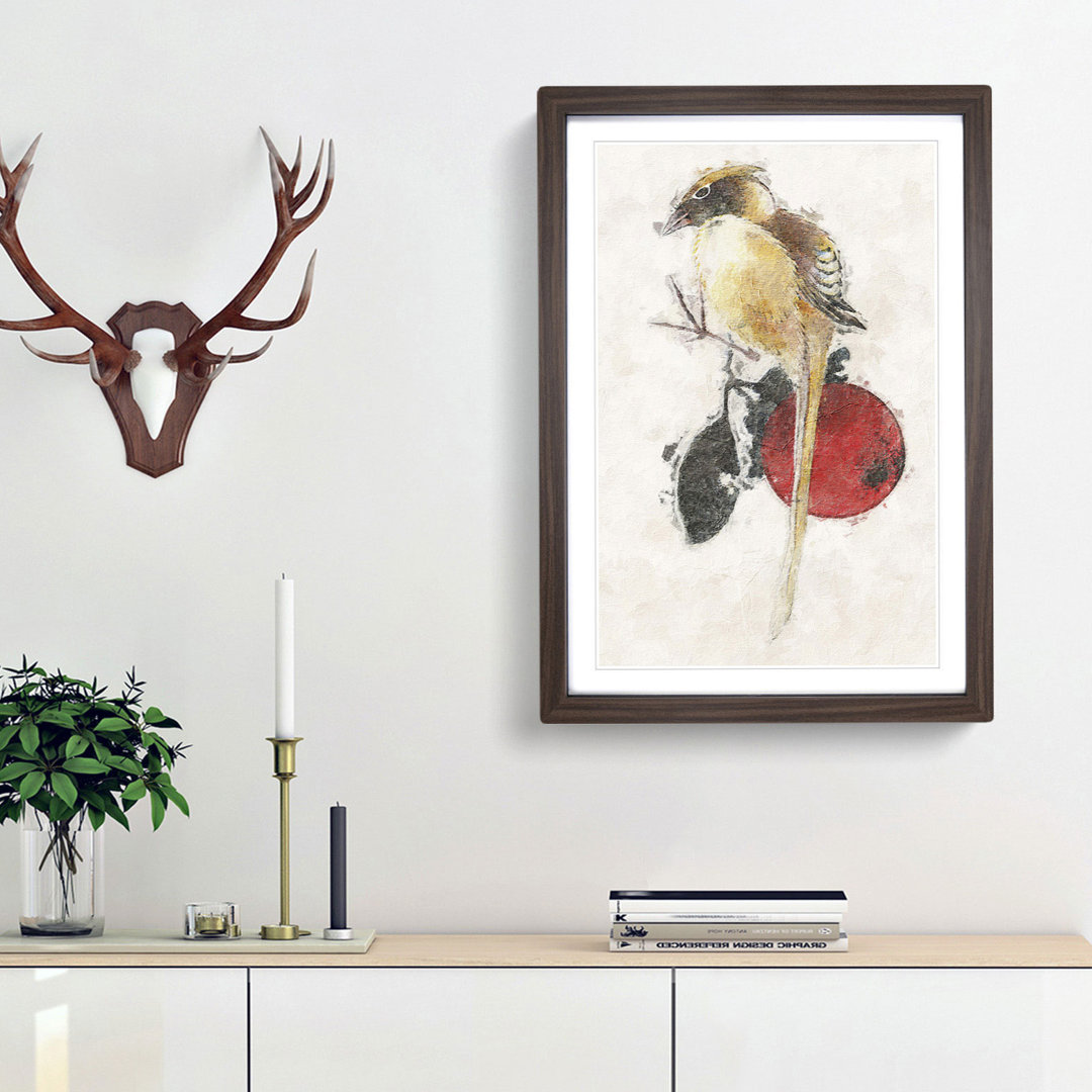 Bird upon a Fruit Tree by Katsushika Hokusai - Picture Frame Painting Print