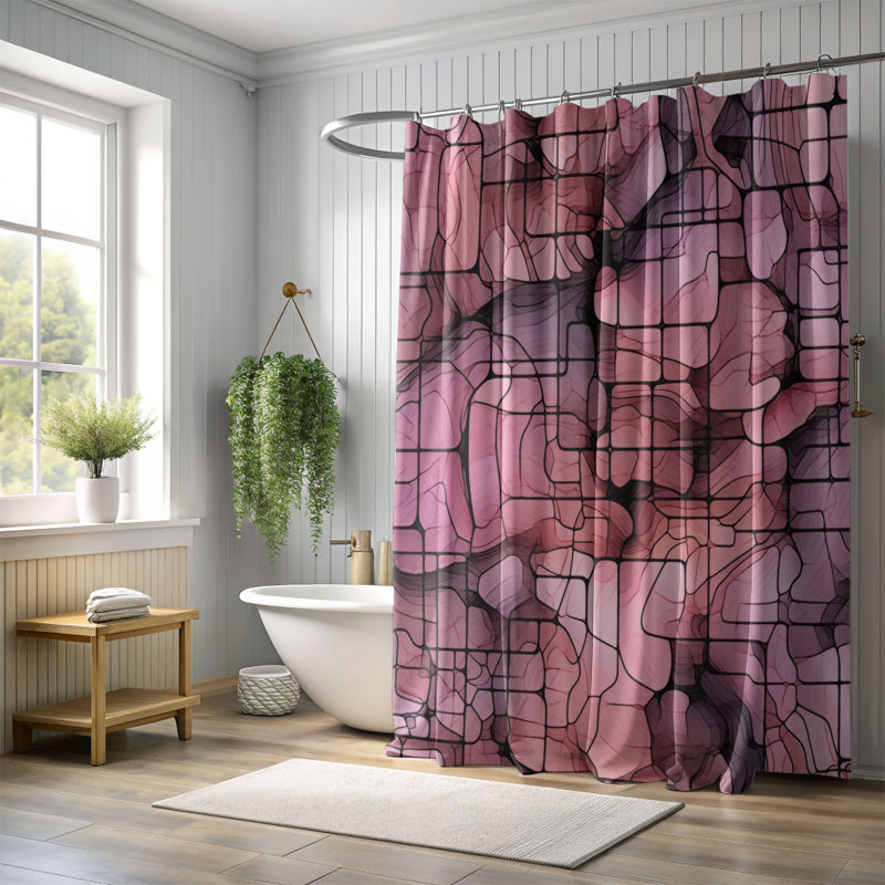 Éclat brisé - Rideau de douche Premium, H 74 po x l 71 po