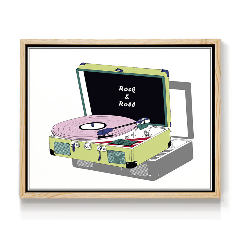 Record Shop II -Framed Print - Restickable, H 8 po x l 10 po, Naturel