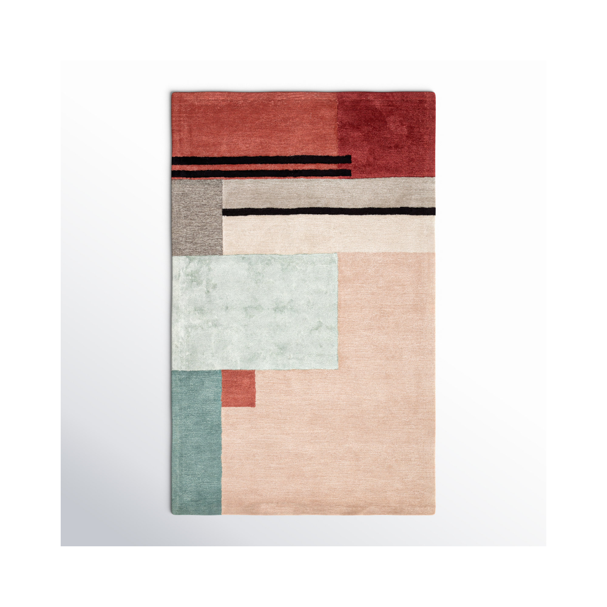 Runway Handmade Beige Rug, Rectangle 2' x 3'