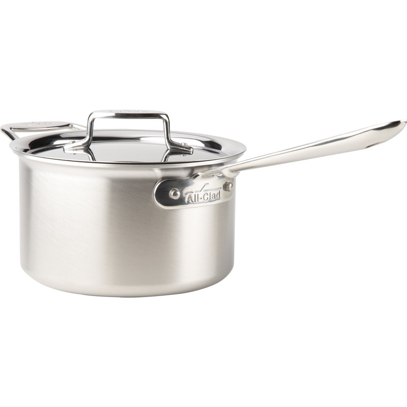 All-Clad D5 Stainless® Brushed Stainless Steel Saucepan with Lid, 1.5 qt.