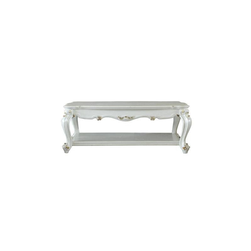 Table basse traditionnelle traditionnelle avec perle antique et tablette pour la maison