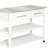 Kitchen Island with Stainless Steel Top, Open Shelves, and Drawers, Gray